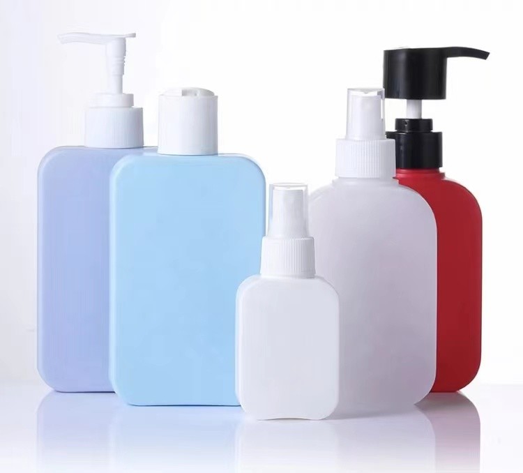 Quality Square HDPE Cosmetic Packaging Plastic Shampoo Bottles With Lotion Pump for sale