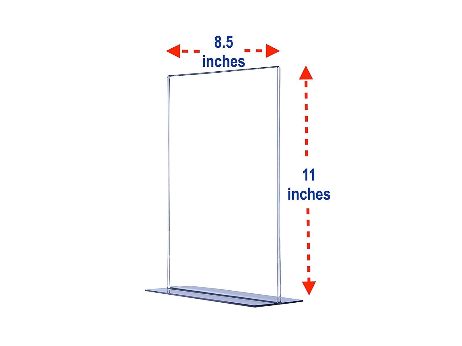 Quality ODM Waterproof T Shape Acrylic Stand , Plastic Sign Holder 8.5 X 11 for sale