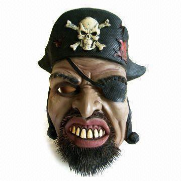 Quality Latex Pirate Mask, Suitable for Halloween and Carnival, Available in Various Colors and Adults Sizes for sale