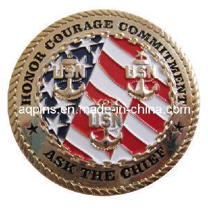 Military Coin With Enamel Colors