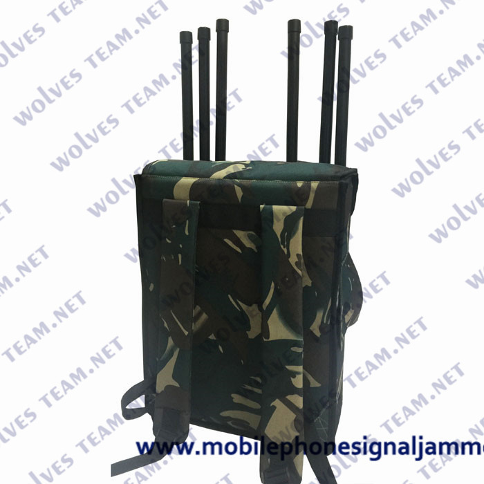 Quality 200 Meters 8 Bands Military High Power GPS WIFI Cell Phone Signal Backpack Jammer for sale