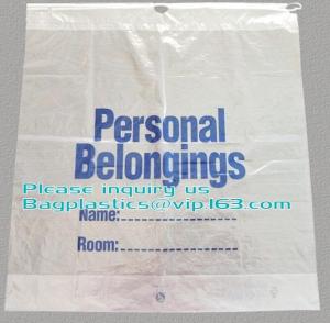 Quality Dissolvable Laundry Bags Drawstring Patient Belongings Bag With Rigid Handle for sale