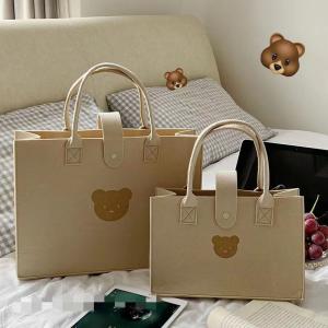 Quality Felt Bag Bear Bag Tote Bag Ladies Niche Design Multi-purpose Simple Large-capacity Tote Bag Simple Bag for sale