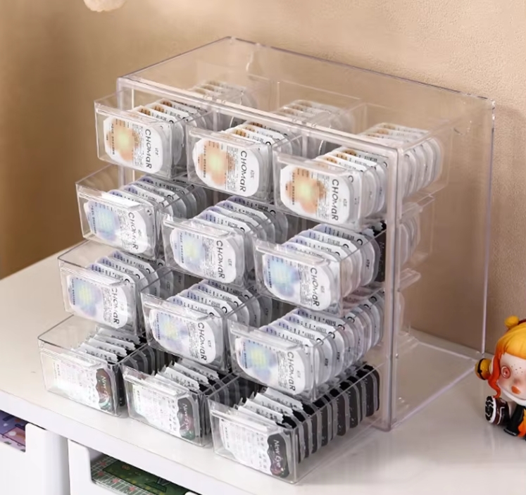 Small Multi Functional Storage Box Drawer Type Desktop Object Storage Box for Lipstick Contact Lenses
