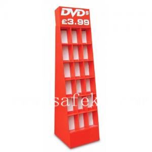 China 18 Cells Floor Display Rack design for DVDs on sale