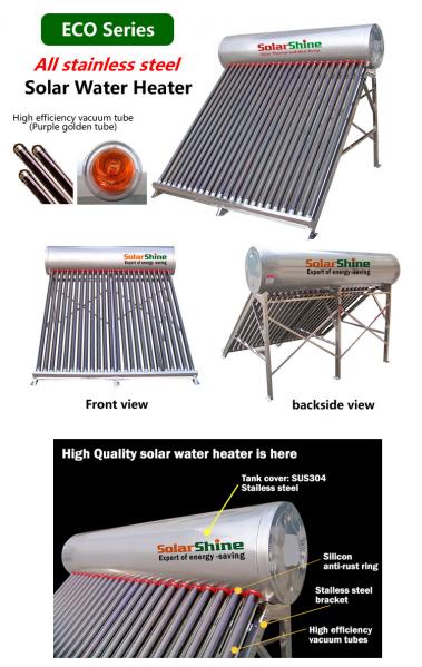 Stable Vacuum Tube Solar Water Heater , Non Pressurized Solar Water Heater