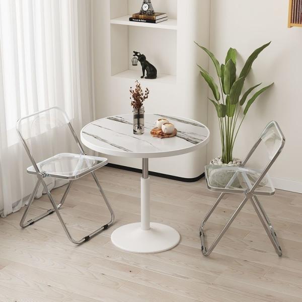 Sofa Lifting Table with wheels, Simple Small Round Dining , Side , Home Balcony , Reception