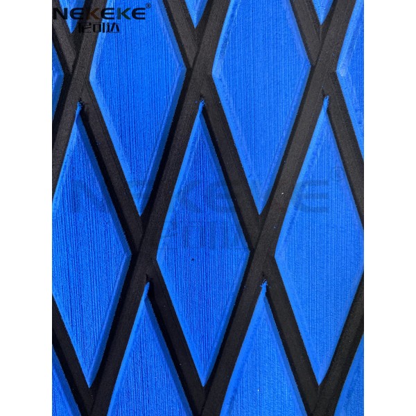 Close-up view of EVA deck sheet diamond pattern and adhesive backing