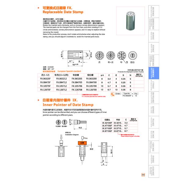 Precision mold date insert product illustration