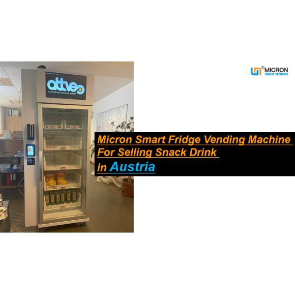 Micron Smart Vending Fresh Food Snack Drink Smart Fridge Vending Machine With Card Reader