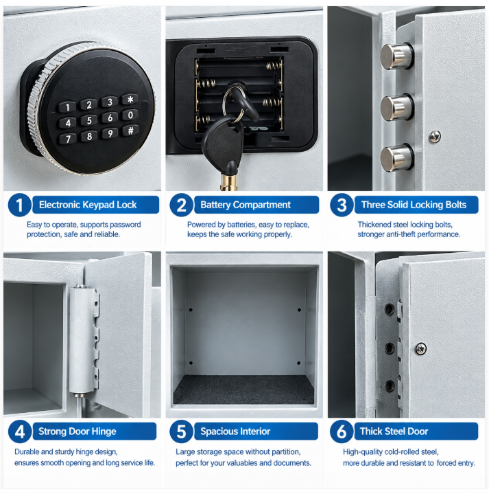 Electronic Digital Password Security Safe Box Wall Mounted Anti Theft Box
