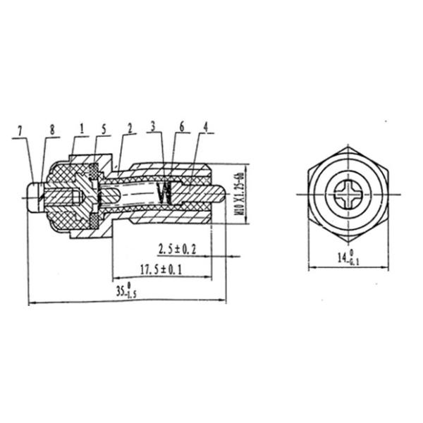 M10 * 1.25 - 6h Thread Reverse Lamp Switch Gap Sensor 2 - 2.5N.M Contact Pressure