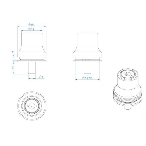 231 Series Push type sliding glass door lock D21MM