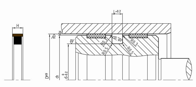 SPG Type Piston Seal With Rectangle Elastomer Heavy Load Dynamic Sealing