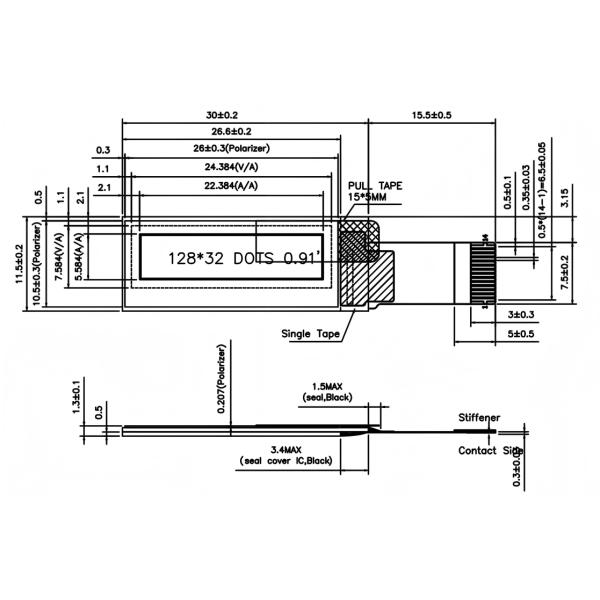 0.91-Inch OLED Display - 128X32 Resolution, Low-Power, SPI Interface For IoT Devices, Best Price USA