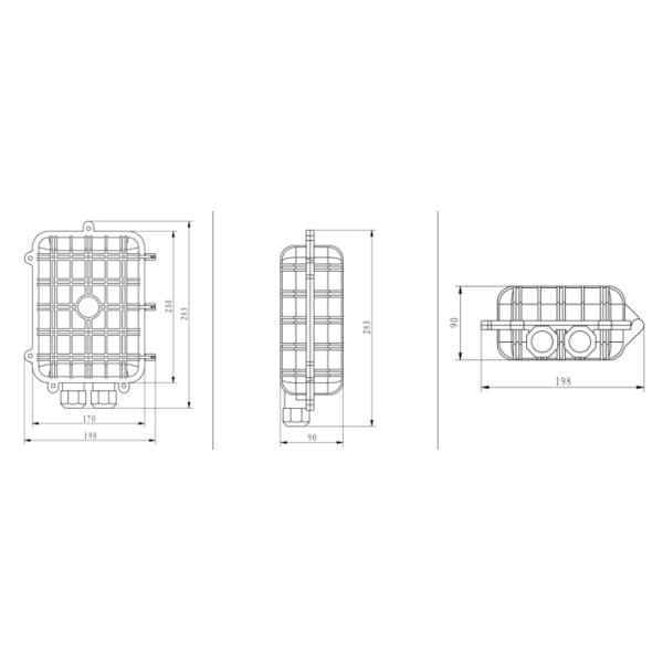 IP68 ABS+PC Material 48 Core Capacity Fiber Optic Splice Closure for Horizontal Installation