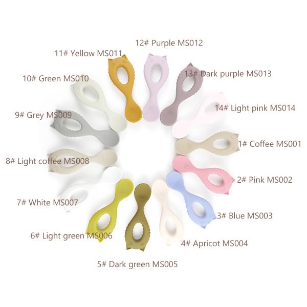 Cat Shape Silicone Tableware Set , Silicone Divided Cat Plate Cat shape spoon Non Toxic BPA Free
