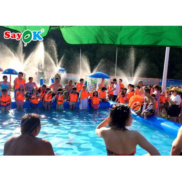 Inflatable Swimming Pool Double - Stitched Blue Inflatable Pool Float For Commercial Water Park