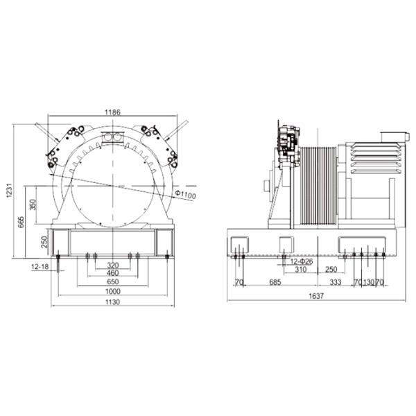 2000kg High Speed Passenger Elevator Lift Traction Machine Motor