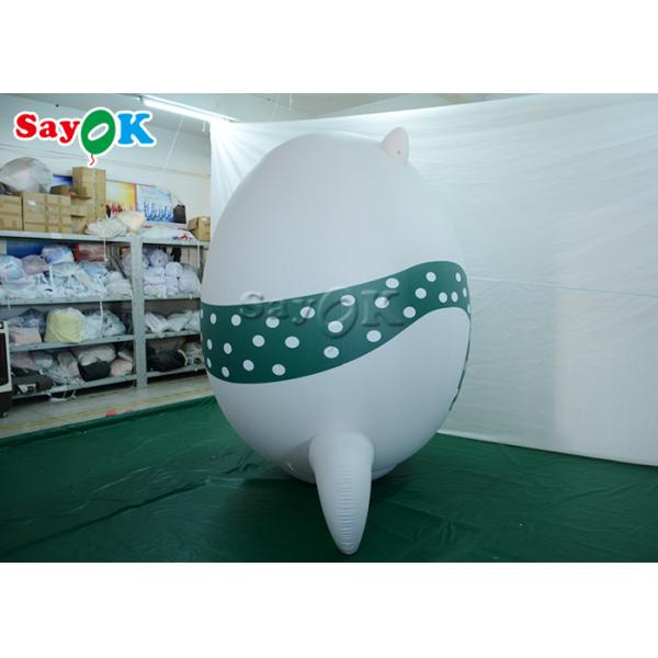 Customized Inflatable Holiday Decorations White Polar Bear Model With Printing