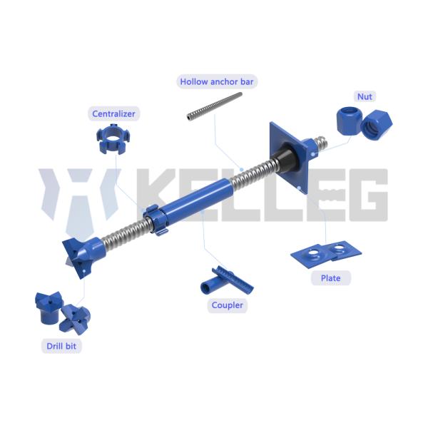High Strength Self Drilling Anchor System for Slope Engineering Full Threaded Steel Soil Nailing