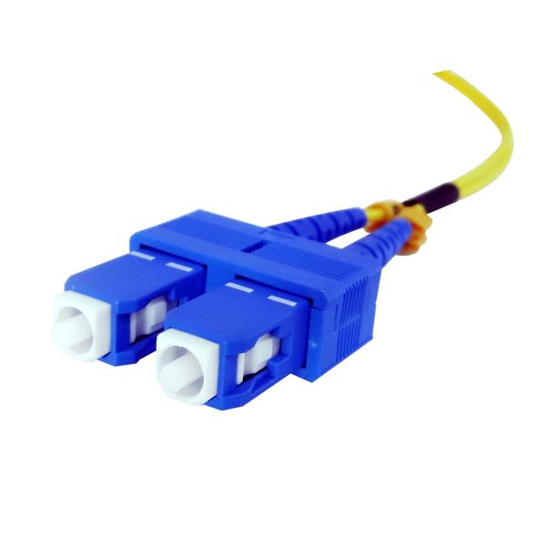 LC UPC To SC UPC Fiber Optic Jumper 90 Degree Angled Boot Customized Length