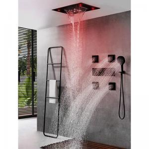 Quality Shower Ceiling Bathroom Shower Faucet Set Luxury LED Thermostatic High Flow Rain Waterfall for sale