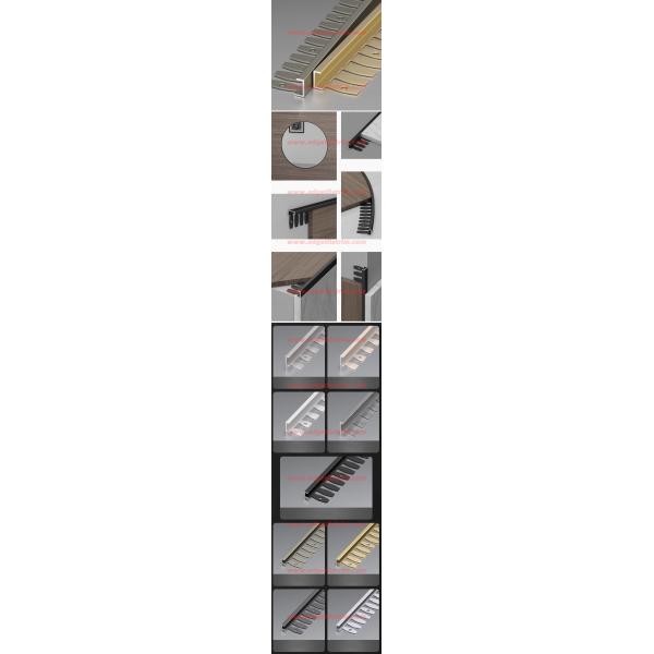 12.5mm Bendable Edge Tile Trim with End Caps for Curved Surfaces