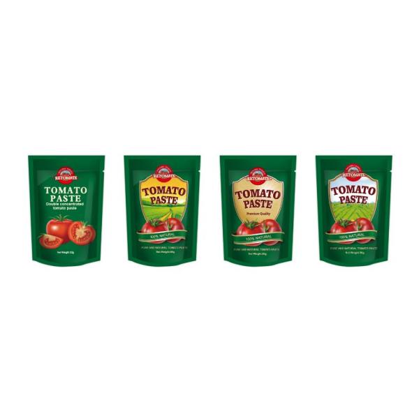 80g Pack Stand Up Tomato Paste Double Concentrated Different Purity Specification