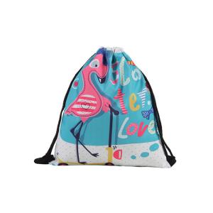 Quality Flamingo Personalized Cinch Bags Custom Print Waterproof Drawstring Backpack for sale