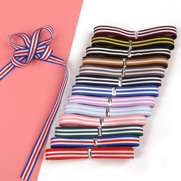New 100% Polyester Woven Jacquard Pattern Sewing Accessories Printed Stripe Ribbon