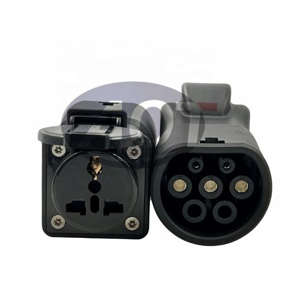 BLACK AOTAI KIA V2L Adapter 220V Type2 To Universal AC Socket Adapter