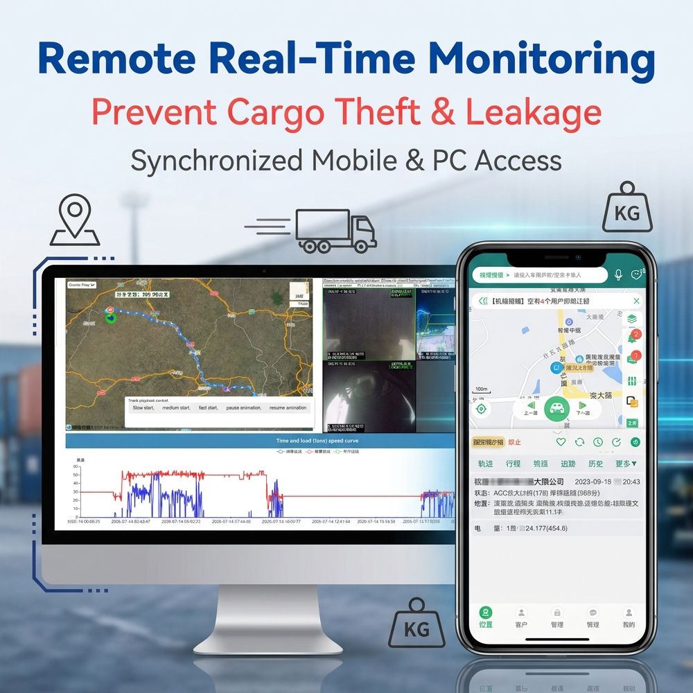 Valuable Materials Logistics Smart Truck Scale System and GPS Tracker for Cargo Weight Drop Alerts