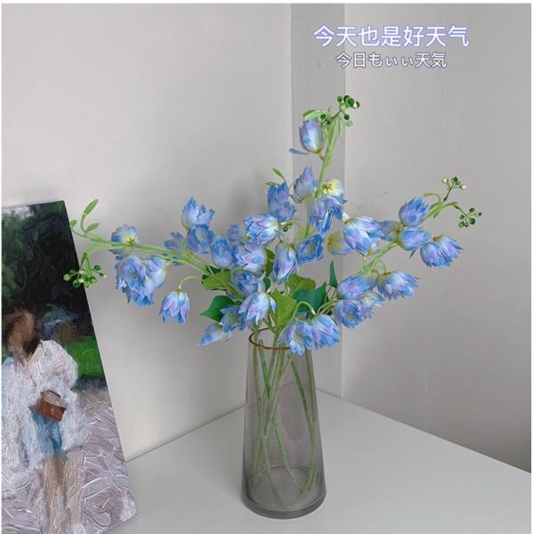 Artificial flowers, flocking, Phalaenopsis, artificial flowers, silk flowers, home display flowers, wedding decorations, lily of the valley, wind