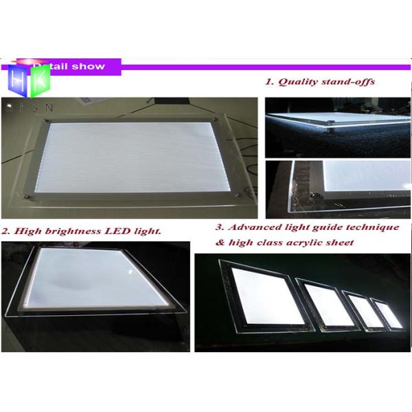 Crystal LED Backlit Display Frame LED Panel Light Box For Hotel Decorative