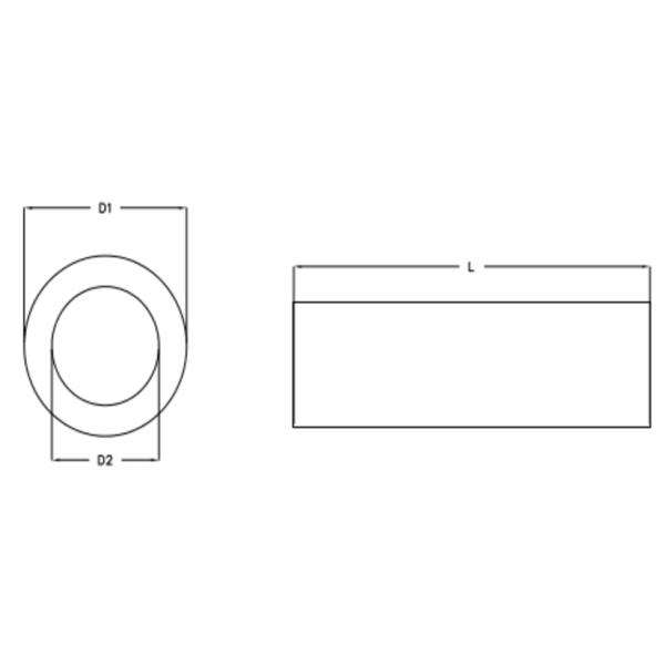 PA66 White Plastic Round Spacers with Inside Threads M5 X 15 mm