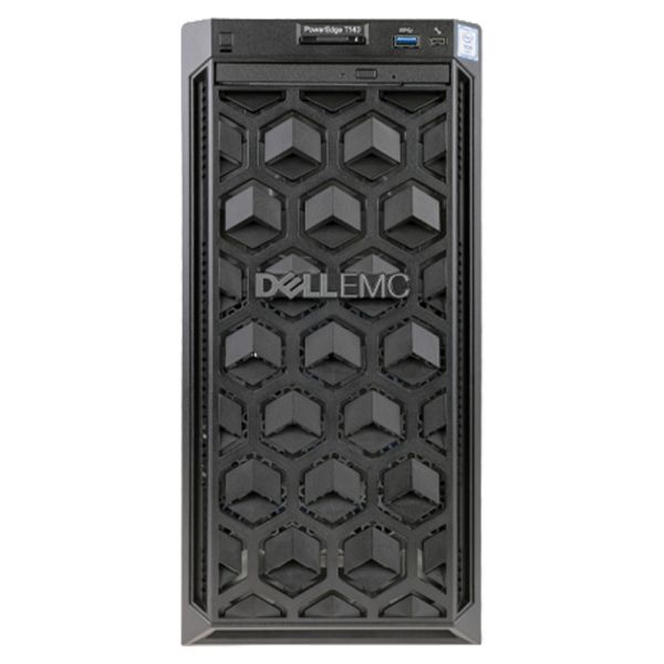 Dell PowerEdge T140 Tower Server with Intel Xeon E-2200 Processor, 4x DDR4 DIMM Slots, and 4 x 3.5" Drive Bays