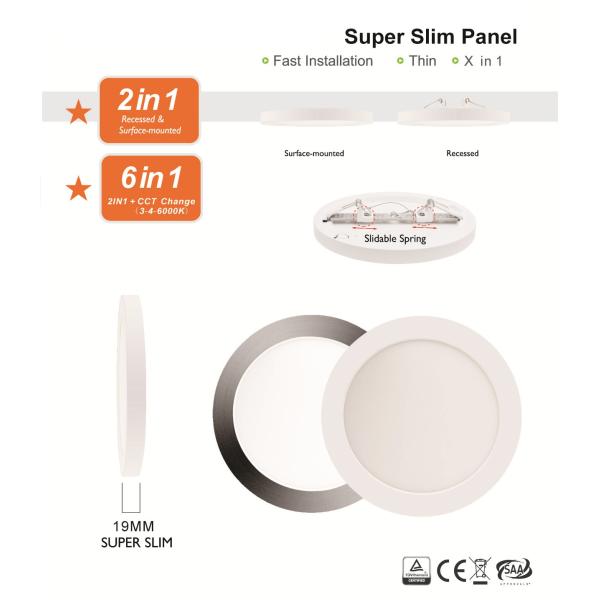 85lm/W 18 Watt Round LED Light Recessed Plastic 9 Inch Ceiling Light