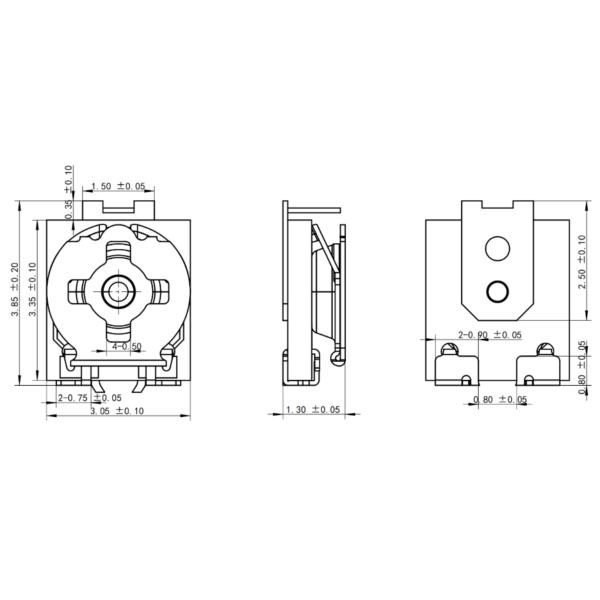 Metal-glazed 3*3mm chip trimmer potentiometer with same performance as original TMC3KJ EVM3G