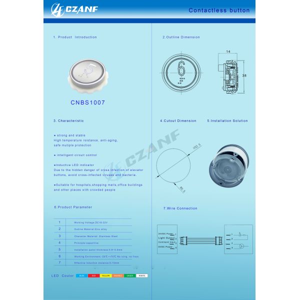 Hot Sale Touchless Lift Push Button for Elevator