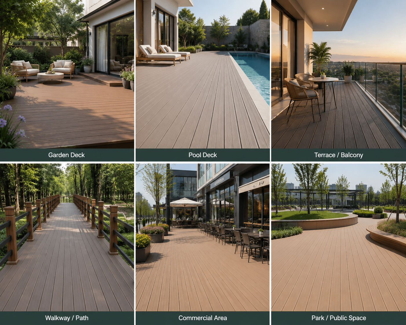 140x25mm WPC Solid Decking 3D Embossed Durable Weather Resistant Outdoor Flooring