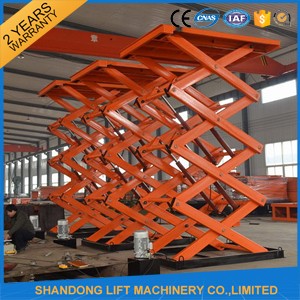 Electric Hydraulic Guide Rail Warehouse Elevator Lift Platform 5000kg Loading Capacity