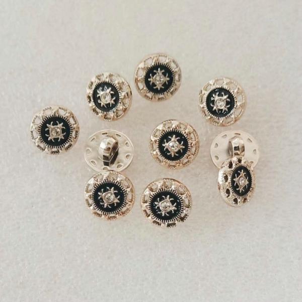 High quality Elegant button gold plastic button with pearl stone for lady shirt