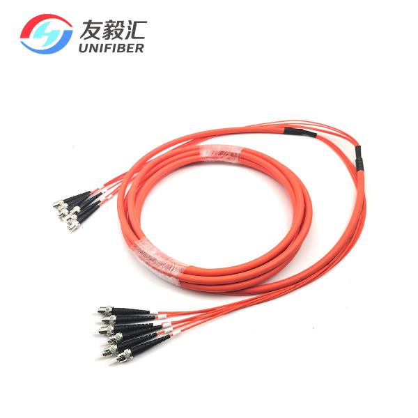 6/8/12 Core Indoor Pre Terminated Breakout Fiber Optic Cable Multimode OM2 ST - ST