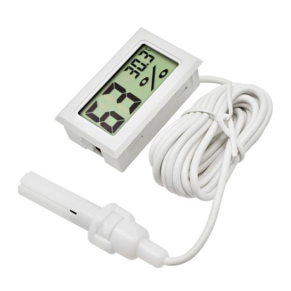 Professional Mini Probe Digital Lcd Thermometer Hygrometer Humidity Temperature Meter Indoor Display White
