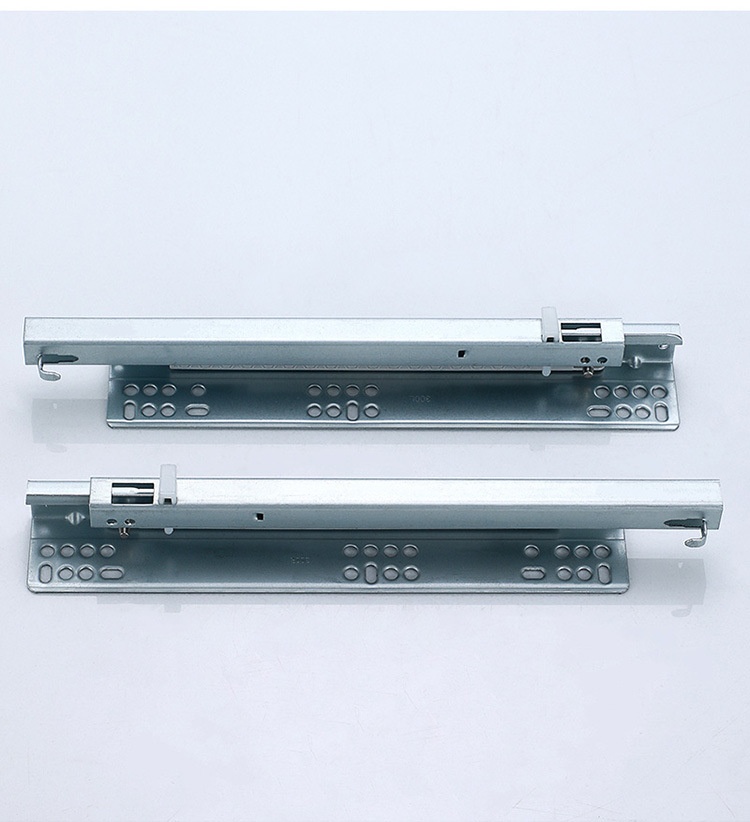 Modern Two-Section Silent Buffer Slide Drawer Soft Closing Iron Bottom Thickened Hidden Rail Bounce Support 10inch Living Room