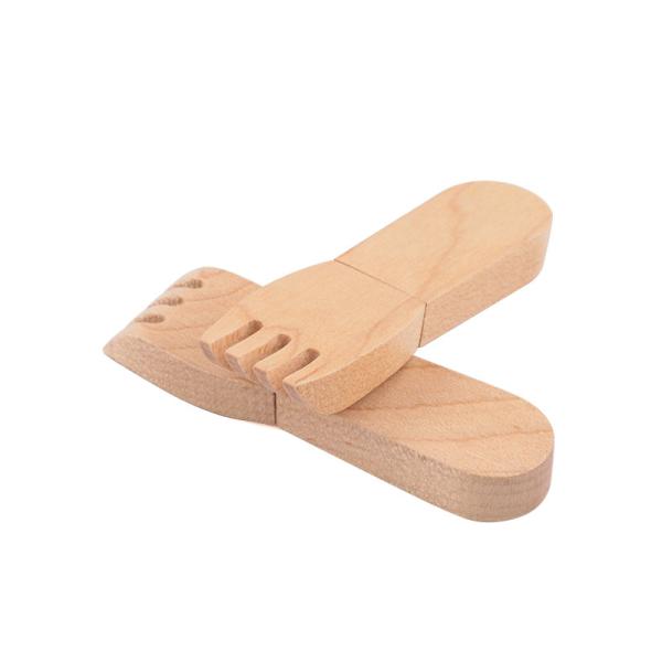Customized Logo Fork Shaped Wood USB Performance For PC Compatibility