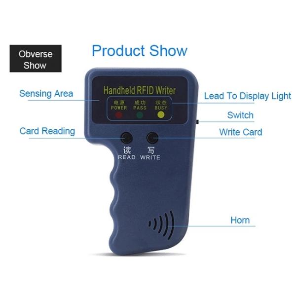 Plastic Small Handheld 125KHz EM410X RFID Card Reader Writer