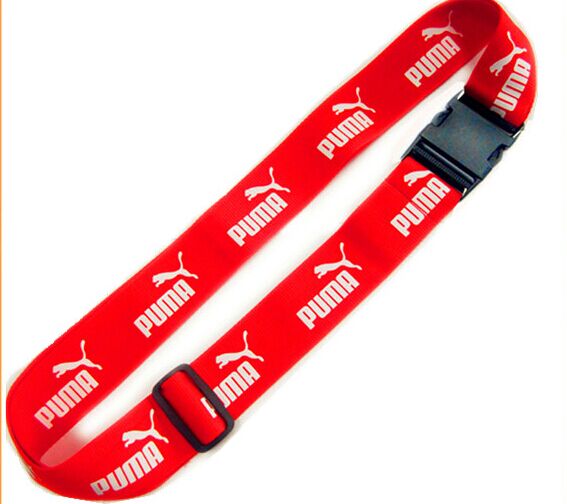Durable promotional polyester plastic buckle luggage strap with sublimation printing