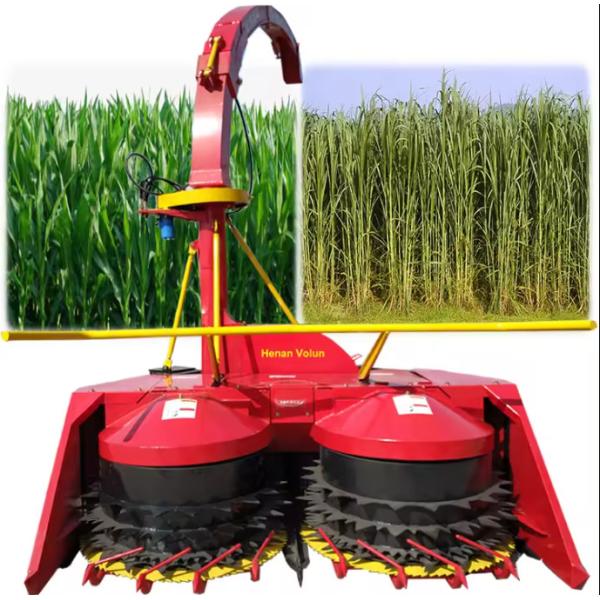 Double Rows Tractor Mounted Silage Forage Harvester Machine Corn Stalk Napier Grass Alfalfa Combine Silage Harvester